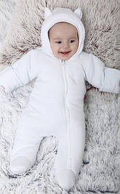 Комбінезон для новонароджених утеплений весна/осінь BB зріст 62 см (0 - 3 місяці) Brilliant Baby Білий