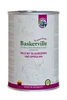 Влажный корм для собак Baskerville Sensitive Wild Mit Blaubeeren und Spirulina Оленина с черникой 400 г