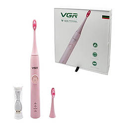 Електрична зубна щітка VGR V 806 ультразвукова USB електрощітка на акумуляторі пульсуюча