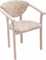 Стул-кресло из дерева с подлокотниками для дома с мягким сиденьем и обивкой "Алексис", разные цвета