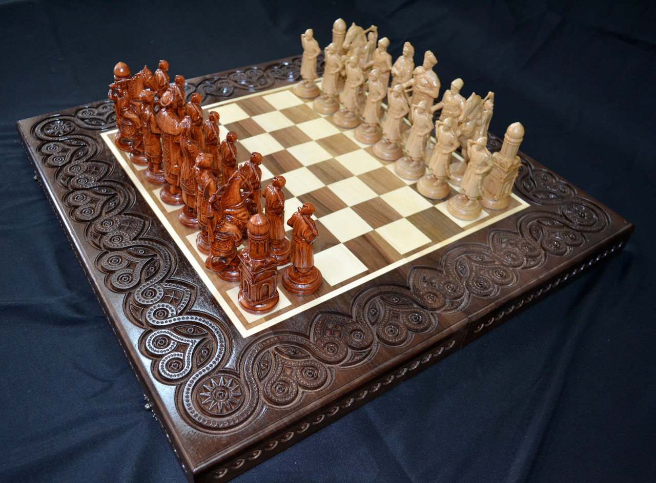 Дерев'яні Шахи та Нарди "Козаки"