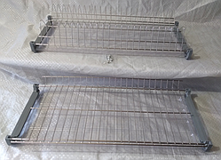 Сушарка для посуду шафа, 60 см, дворівнева,нержавіюча сталь