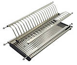 Сушарка з нержавійки для посуду в шафу 50 см дворівнева штампування, фото 2