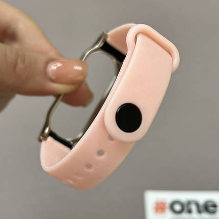 Ремінець для Xiaomi Mi Band 3 металевий з карбоновим ремінцем на браслет сяомі мі бенд 3 рожевий E4N, фото 3