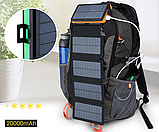 Solar powerbank 20000mAh 5 В/2,1А 4 panels з зарядкою від сонця 4 сонячні панелі-розклади, фото 6