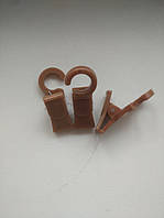 Прищіпка для настінного металопластикового трубчатого карнизу, колір горіх