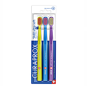 Набір зубних щіток Curaprox Ultra Soft CS 5460 (салатова, синя, фіолетова), 3 шт