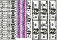 Печать съедобного фото - Формат А4 - Вафельная бумага - Доллары + евро