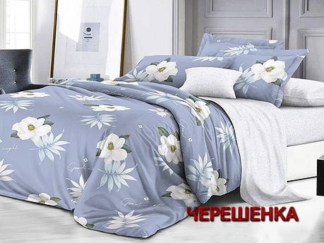 Тканина для постільної білизни Бязь "Gold" Lux GL3721 (50м) квітковий принт на блакитному, фото 1