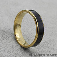 Кольцо золотистое из ювелирной медицинской стали от Stainless Steel марка 316 L ширина 6мм градусник