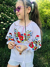 Блуза - вишиванка "Лугові квіти", дитяча 98-146см
