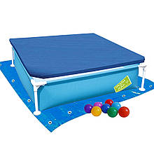 Каркасний басейн Bestway 56217-2, 122 х 122 х 30.5 см, підстилка, кульки 10 шт.), блакитний