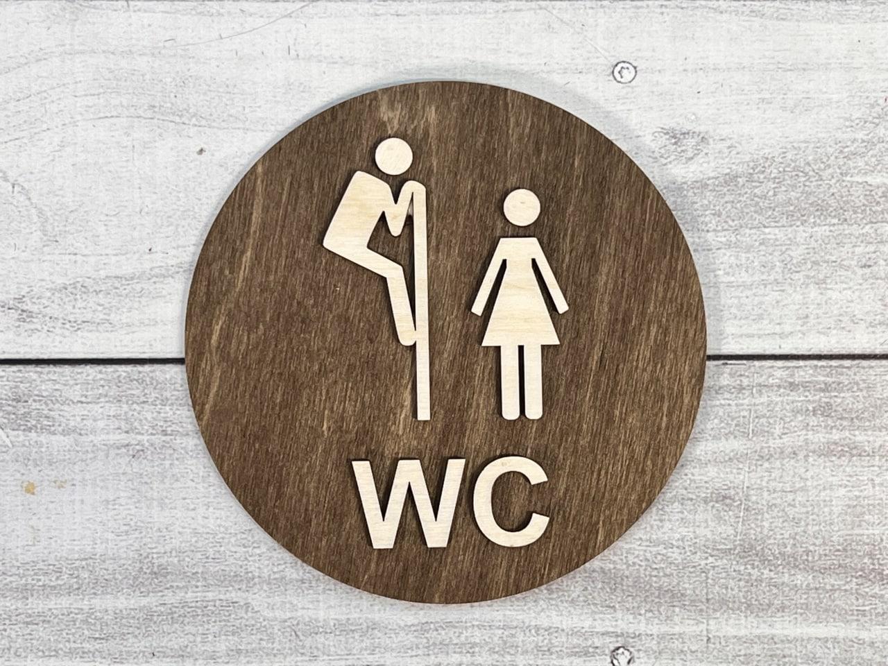Табличка wc 15х15см 3мм