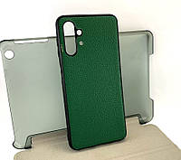 Чехол на Samsung A13, A135 4G накладка бампер зеленый Эко-кожа силикон
