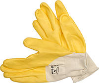 Перчатки с покрытием полиуретан желтые YATO размер10