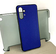 Чехол на Samsung A13, A135 4G накладка бампер синий Эко-кожа силикон