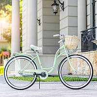 Велосипед жіночий міський VANESSA Vintage 28 Mint з кошиком Польща