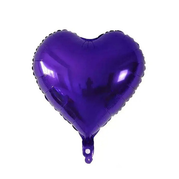 Кулька фольгована серце 45см (18") | Фіолетовий