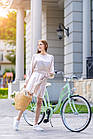 Велосипед жіночий міський VANESSA Vintage 28 Mint з кошиком Польща, фото 3