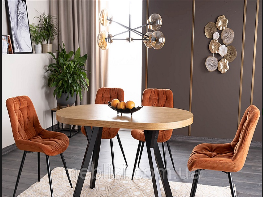 Розкладний стіл 140 DOMINGO II колір дуб/чорний