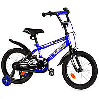 Велосипед двухколесный детский 16 дюймов CORSO STRIKER EX - 16007 Синий (собран на 75%)