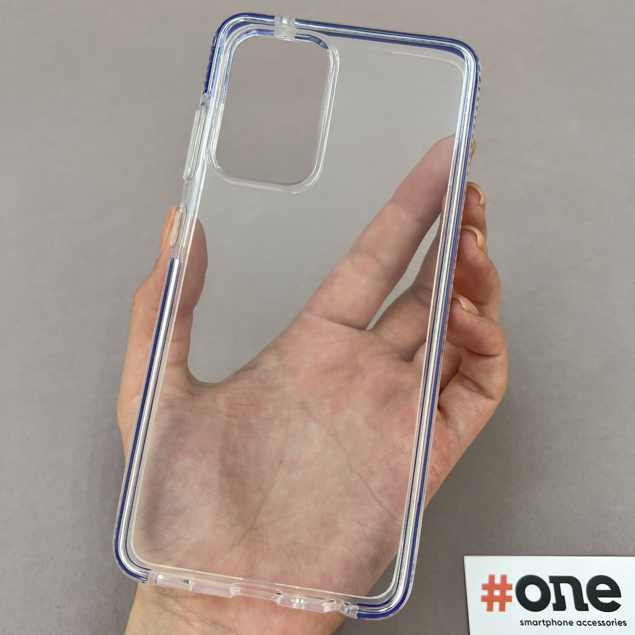 Чохол для Samsung Galaxy A52s прозорий із кольоровим обідком чохол на телефон самсунг а52с темно-синій F3W