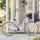 Велосипед жіночий міський  VANESSA 26 White з кошиком Польща, фото 3