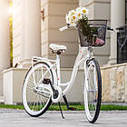 Велосипед жіночий міський  VANESSA 26 White з кошиком Польща, фото 4