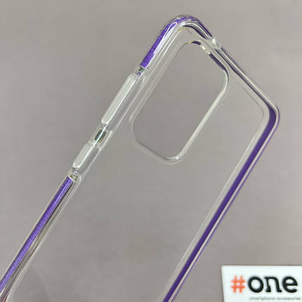 Чохол для Samsung Galaxy A52s прозорий з кольоровим обідком чохол на телефон самсунг а52с бузковий F3W, фото 2