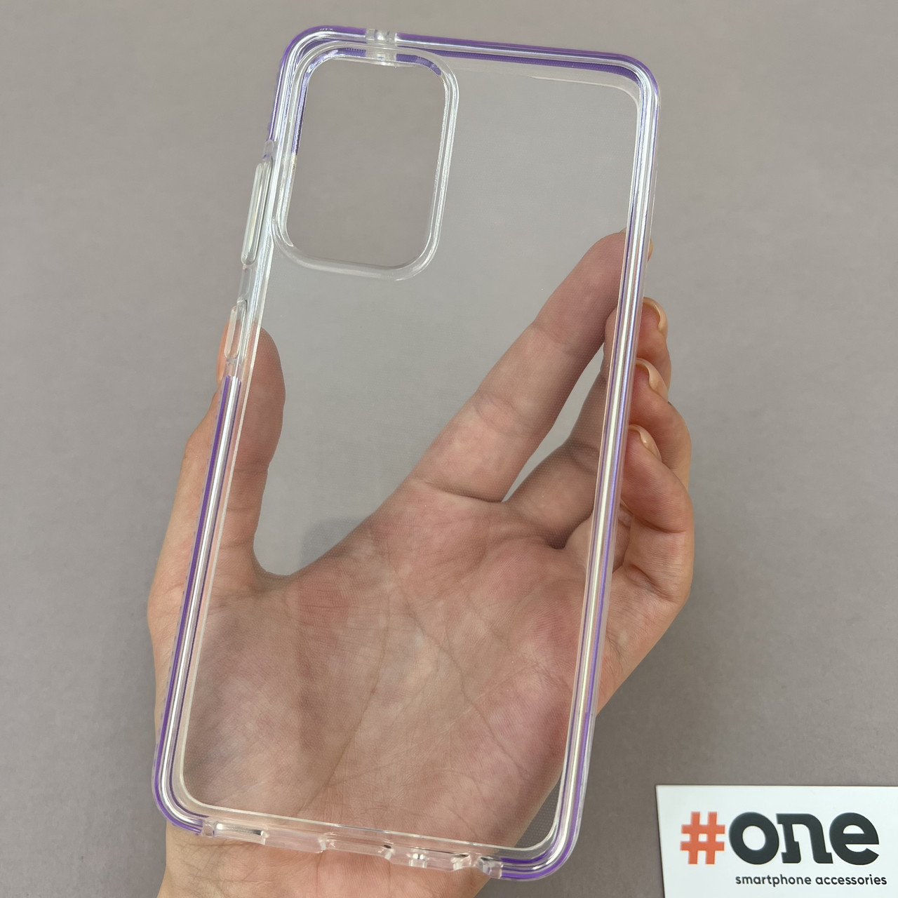 Чохол для Samsung Galaxy A52s прозорий з кольоровим обідком чохол на телефон самсунг а52с бузковий F3W