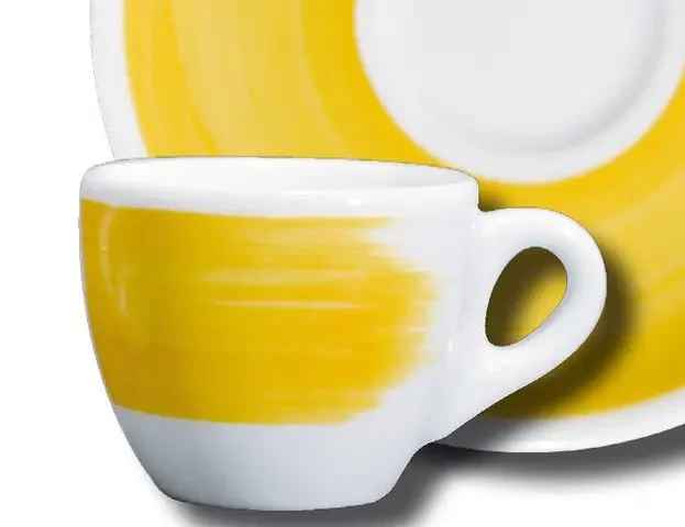 Чашка espresso 75 мл Yellow stroke A "Verona Millecolori Hand Painted Single Brush stroke A Yellow with 35181, фото 1