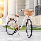 🚲Уцінка! Велосипед жіночий міський VANESSA 28 crem з кошиком Польща, фото 2