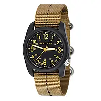 Мужские часы Bertucci 11041 DX3 PLUS - BLACK W/ KHAKI DIAL, COYOTE W/ BLACK DASH LINE NYLON BAND