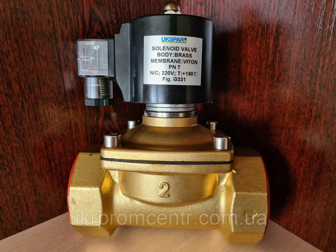 Клапан электромагнитный Ду 50 2" NO, АС 220V (вода, воздух, масло) - фото 1 - id-p1640540906