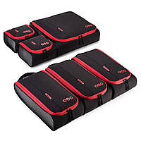 Набір органайзерів для одягу подорожей Bagsmart чорний з червоним (BM0104087AN001) LL