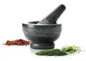 Ступка з маточкою 12x8 см. гранітна, сіра Lacor