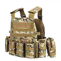 Тактичний швидкознімний жилет плитоноска тактична мисливський жилет Лісовий камуфляж