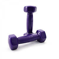 Гантели для фитнеса 1 кг с виниловым покрытием для тренировок SP-Sport 3042-1 2 шт по 0,5 кг Violet
