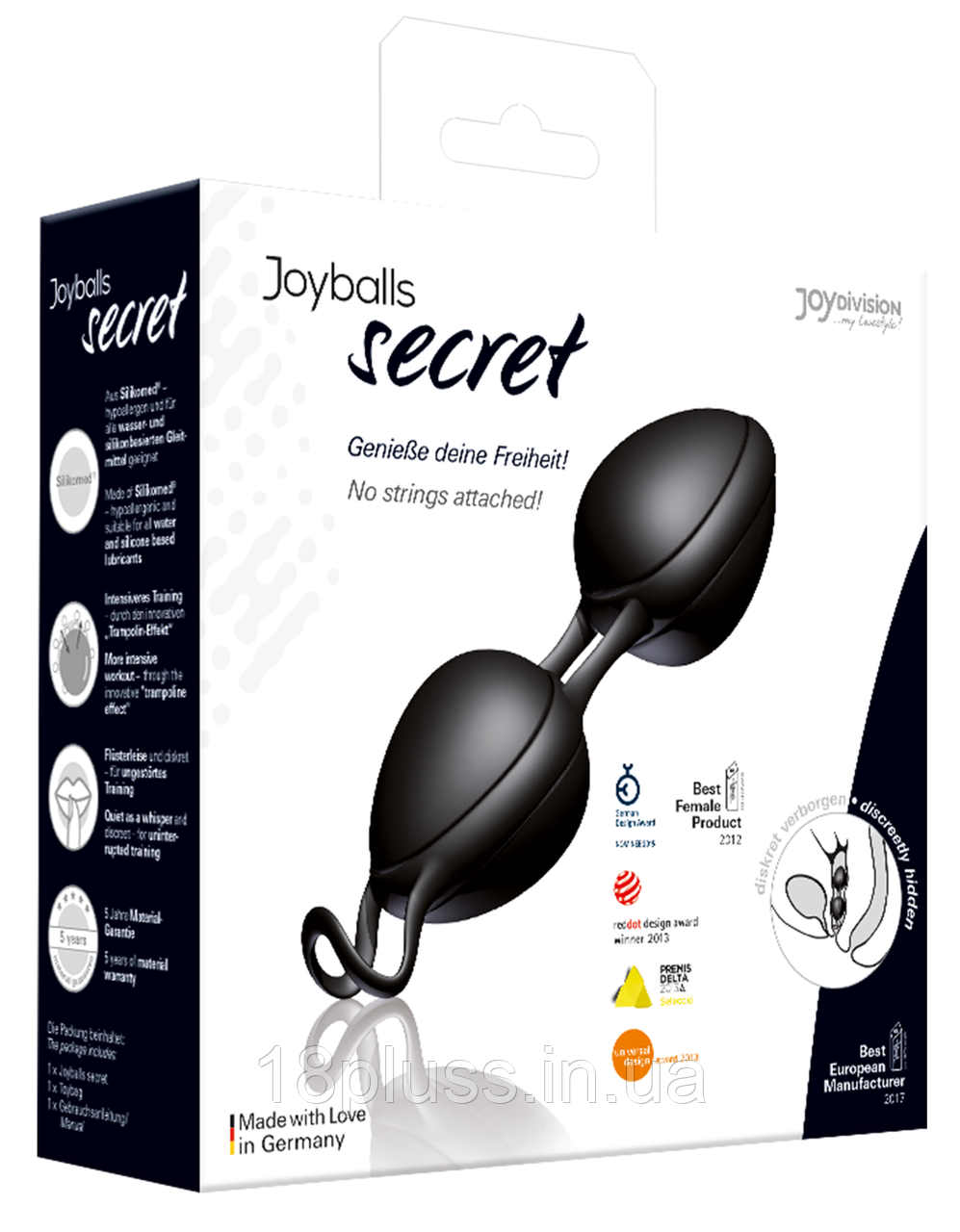Вагінальні кульки Joyballs Secret Black, фото 1