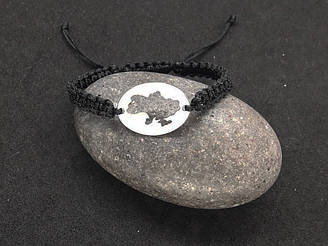 Браслет Україна контур овал, чорний