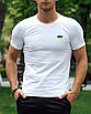 Чоловіча футболка патріотична однотонна з прапором України на грудях хакі Розміри: від S до 3XL, фото 6
