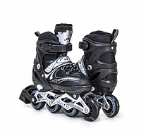 Розсувні дитячі роликові ковзани Happy, розмір 37-40.5, Чорні