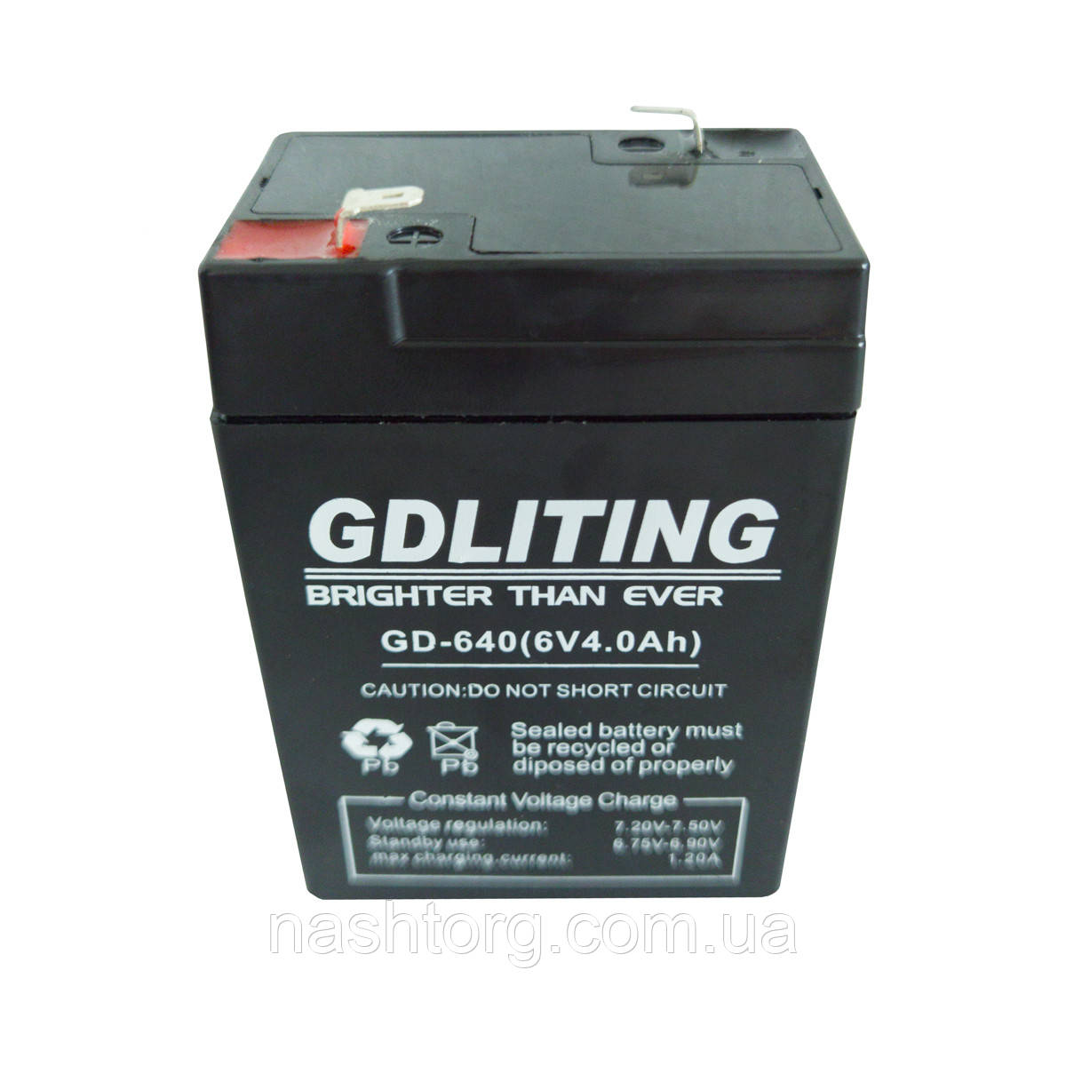 Свинцово-кислотный аккумулятор для УПС GDLiting 6V 4.0Ah GD-640 акб для ибп, аккумулятор для весов (NT) - фото 4 - id-p1640577098