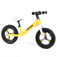 Біговел (велобіг) дитячий CORSO Indigo D - 4536 з надувними гумовими колесами 12", нейлоновими рамою та вилкою, Жовто-білий