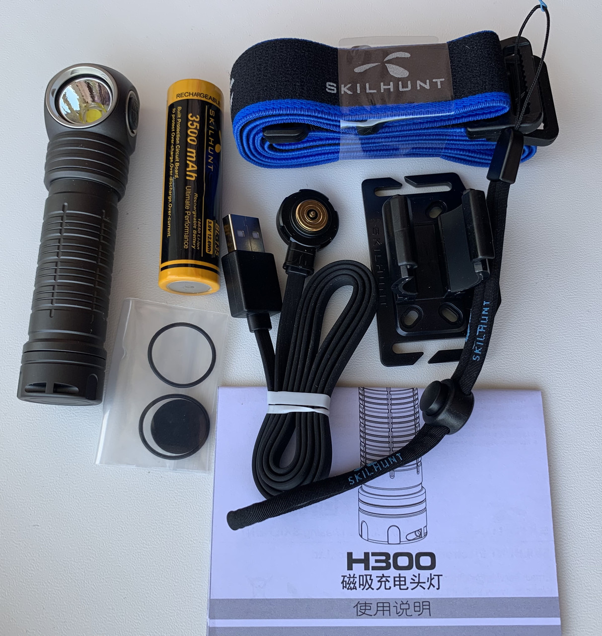 Ліхтар Skilhunt H300R сірий Neutral White + 18650 BL-135