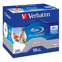 Диск BD Verbatim 25Gb 6x Jewel 10шт Printable (43713)