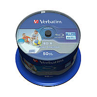 Диск BD Verbatim 25Gb 6x Cacke 50шт Wide Inkjet Printable SL Datalife (43812)