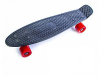 Пенни борд (Penny Board) 22" с красными колесами, Черный