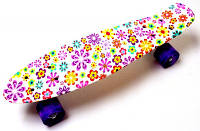 Пенні борд (Penny Board) 22" з колесами що світяться, "Violet Flowers"