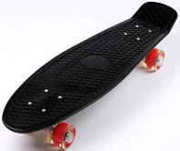 Пенни борд (Penny Board) Nickel 27" со светящимися колесами, Черный